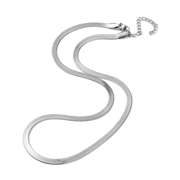 PandaHall 304 Stainless Steel Herringbone Chain Necklaces, Stainless Steel Color, 17.72~18.50 inch(45~47cm) 304 Stainless Steel Flat
PandaHall 304 Stainless Steel Herringbone Chain Necklaces, Stainless Steel Color, 17.72~18.50 inch(45~47cm) 304 Stainless Steel Flat
