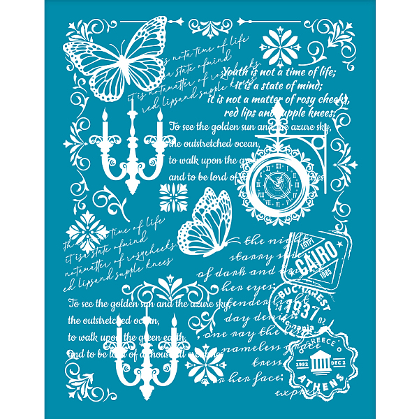 PandaHall Silk Screen Printing Stencil, for Painting on Wood, DIY Decoration T-Shirt Fabric, Word, 100x127mm Nylon Word Cyan
PandaHall Silk Screen Printing Stencil, for Painting on Wood, DIY Decoration T-Shirt Fabric, Word, 100x127mm Nylon Word Cyan