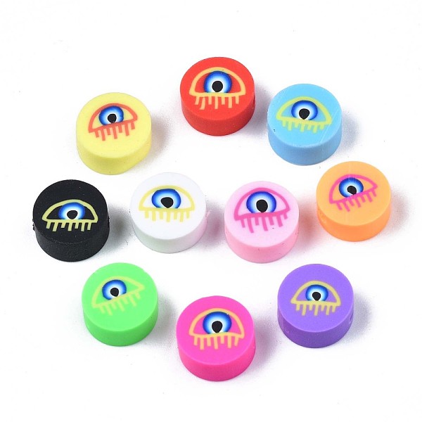 PandaHall Handmade Polymer Clay Beads, Flat Round with Evil Eye, Mixed Color, 9.5~10x4.5mm, Hole: 1.6mm Polymer Clay Evil Eye Multicolor
PandaHall Handmade Polymer Clay Beads, Flat Round with Evil Eye, Mixed Color, 9.5~10x4.5mm, Hole: 1.6mm Polymer Clay Evil Eye Multicolor