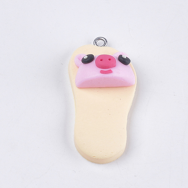PandaHall Handmade Polymer Clay Pendants, with Iron Findings, Slipper with Piggy Head, Platinum, Cornsilk, 42~43x19~20x11~14mm, Hole: 1.5mm..., Gold
PandaHall Handmade Polymer Clay Pendants, with Iron Findings, Slipper with Piggy Head, Platinum, Cornsilk, 42~43x19~20x11~14mm, Hole: 1.5mm..., Gold