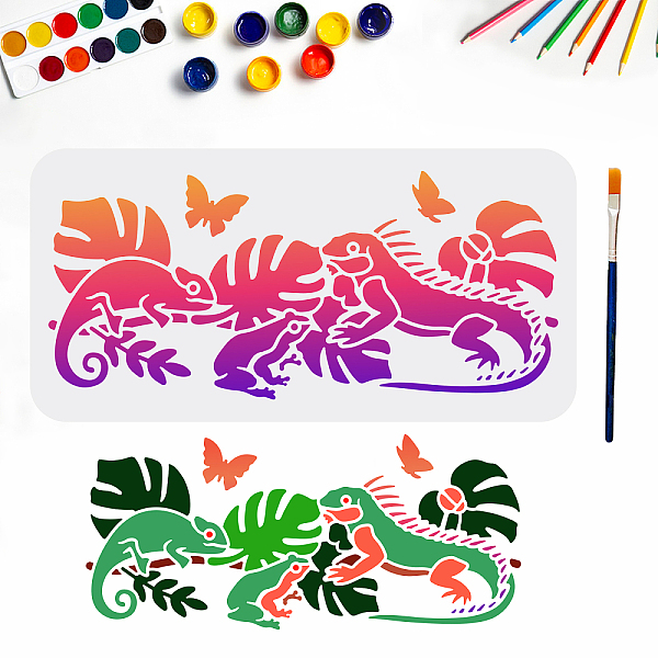 PandaHall MAYJOYDIY Lizards Frog Stencil Lizard Painting Stencil Frog Drawing Template Butterfly Tropical Leaves 11.8×6inch with Paint Brush...
PandaHall MAYJOYDIY Lizards Frog Stencil Lizard Painting Stencil Frog Drawing Template Butterfly Tropical Leaves 11.8×6inch with Paint Brush...