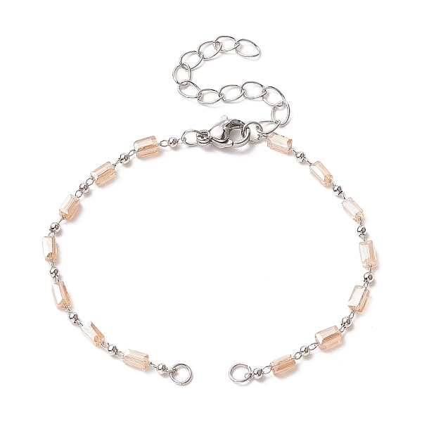 PandaHall Cuboid Glass Bead Link Chain Bracelet Making, with Lobster Clasp, Silver, 5-7/8 inch(15cm) Glass
PandaHall Cuboid Glass Bead Link Chain Bracelet Making, with Lobster Clasp, Silver, 5-7/8 inch(15cm) Glass