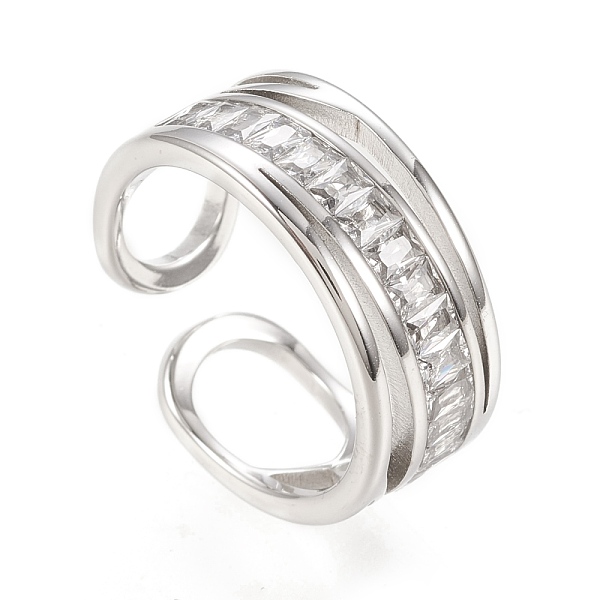 PandaHall 304 Stainless Steel Cuff Rings, Open Rings, with Clear Cubic Zirconia, Stainless Steel Color, Size 6~9, Inner Diameter: 16~19mm...
PandaHall 304 Stainless Steel Cuff Rings, Open Rings, with Clear Cubic Zirconia, Stainless Steel Color, Size 6~9, Inner Diameter: 16~19mm...