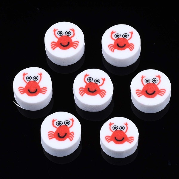 PandaHall Handmade Polymer Clay Beads, Flat Round with Crab Patterns, White, 9.5~10x4.5mm, Hole: 1.8mm Polymer Clay Flat Round White
PandaHall Handmade Polymer Clay Beads, Flat Round with Crab Patterns, White, 9.5~10x4.5mm, Hole: 1.8mm Polymer Clay Flat Round White