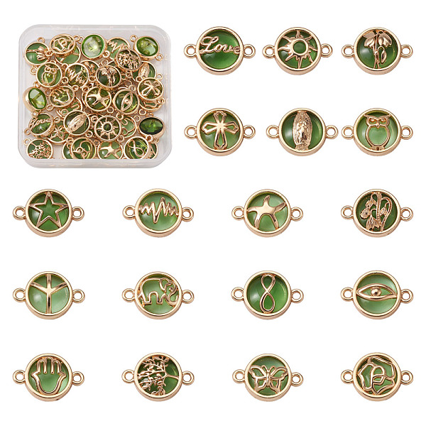PandaHall Glass Links Connectors, with Light Gold Plated Alloy Findings, Flat Round with Mixed Pattern, Lime Green, Light Gold...
PandaHall Glass Links Connectors, with Light Gold Plated Alloy Findings, Flat Round with Mixed Pattern, Lime Green, Light Gold...