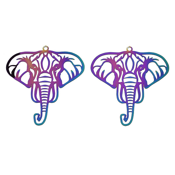 PandaHall Ion Plating(IP) 201 Stainless Steel Filigree Pendants, Etched Metal Embellishments, Elephant, Rainbow Color, 44x40x0.3mm, Hole...
PandaHall Ion Plating(IP) 201 Stainless Steel Filigree Pendants, Etched Metal Embellishments, Elephant, Rainbow Color, 44x40x0.3mm, Hole...