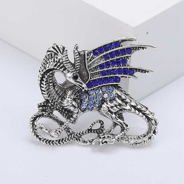 PandaHall Dragon Rhinestone Pins, Alloy Brooches for Unisex Gift, Antique Silver, 39x33mm Alloy+Rhinestone Dragon
PandaHall Dragon Rhinestone Pins, Alloy Brooches for Unisex Gift, Antique Silver, 39x33mm Alloy+Rhinestone Dragon