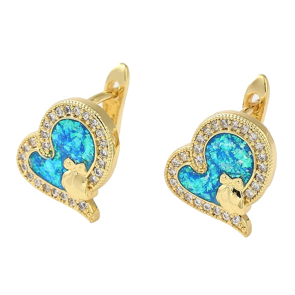 PandaHall Heart Rack Plating Brass Micro Pave Cubic Zirconia Hoop Earrings, with Synthetic Opal, Cadmium Free & Lead Free, Long-Lasting..., Clear
PandaHall Heart Rack Plating Brass Micro Pave Cubic Zirconia Hoop Earrings, with Synthetic Opal, Cadmium Free & Lead Free, Long-Lasting..., Clear