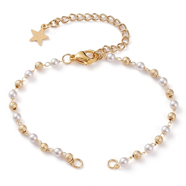PandaHall Acrylic Beaded Chain Bracelet Making, with Brass Textured Beads, 304 Stainless Steel Lobster Claw Clasps, Extender Chain & Jump..., White
PandaHall Acrylic Beaded Chain Bracelet Making, with Brass Textured Beads, 304 Stainless Steel Lobster Claw Clasps, Extender Chain & Jump..., White