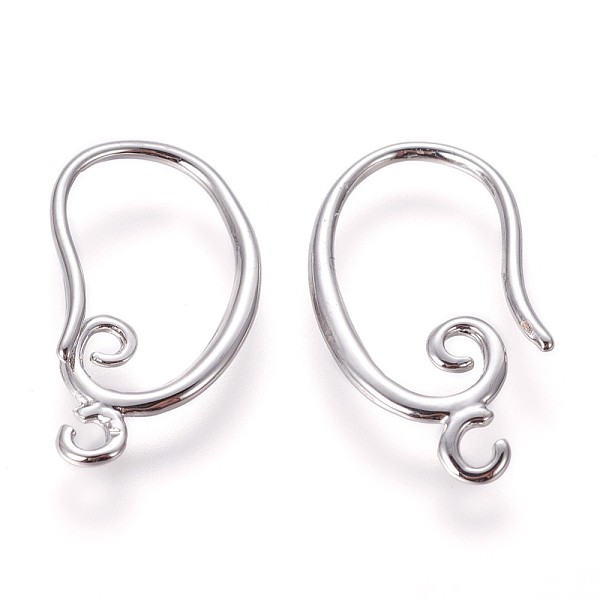 PandaHall Brass Earring Hooks, with Horizontal Loop, Platinum, 19x10.5x1.5mm, Hole: 1.5mm, Pin: 1mm Brass
PandaHall Brass Earring Hooks, with Horizontal Loop, Platinum, 19x10.5x1.5mm, Hole: 1.5mm, Pin: 1mm Brass