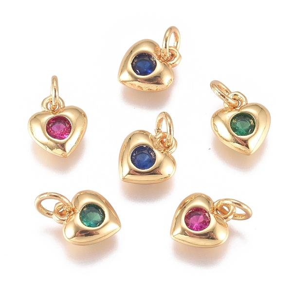 PandaHall Brass Micro Pave Cubic Zirconia Charms, with Jump Ring, Long-Lasting Plated, Heart, Golden, Mixed Color, 8x6.5x2mm, Hole: 3mm..., Multicolor
PandaHall Brass Micro Pave Cubic Zirconia Charms, with Jump Ring, Long-Lasting Plated, Heart, Golden, Mixed Color, 8x6.5x2mm, Hole: 3mm..., Multicolor