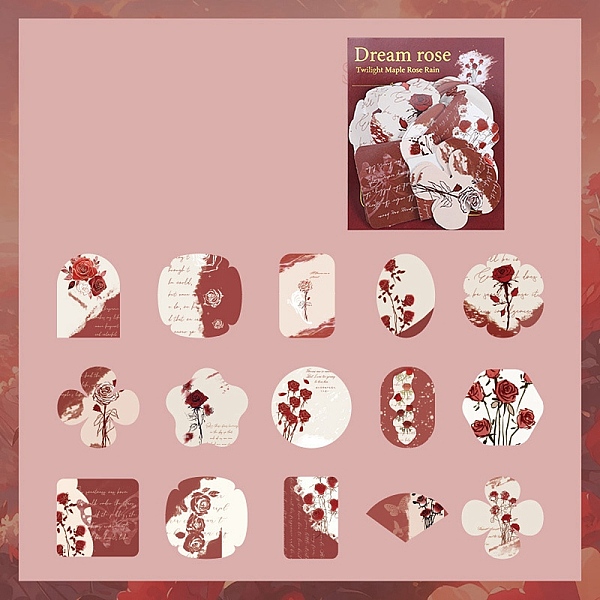 PandaHall Rose PET Ledger Sticker, Waterproof Self Adhesive Paper Stickers, for Scrapbook, Pink, 30~50mm, 45Pcs/set PET Flower Pink
PandaHall Rose PET Ledger Sticker, Waterproof Self Adhesive Paper Stickers, for Scrapbook, Pink, 30~50mm, 45Pcs/set PET Flower Pink