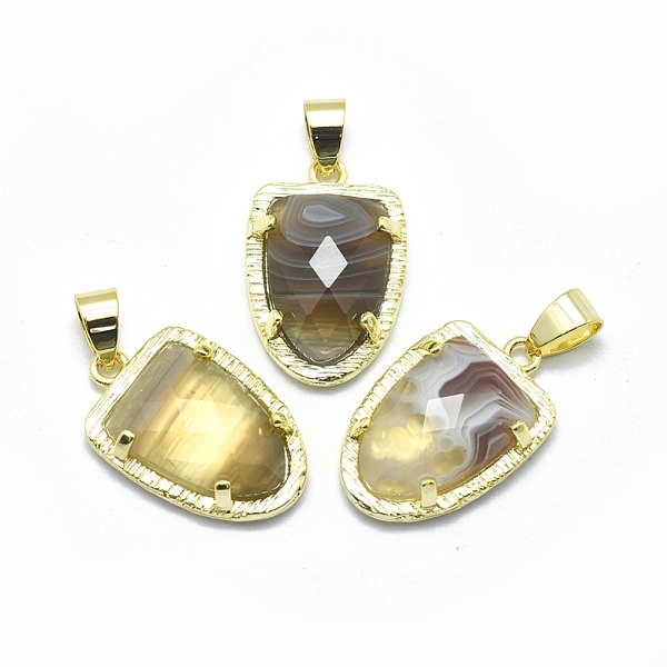PandaHall Natural Botswana Agate Pendants, with Brass Findings, Faceted, Golden, 22.5x14.5x5mm, Hole: 4x5.5mm Botswana Agate Others
PandaHall Natural Botswana Agate Pendants, with Brass Findings, Faceted, Golden, 22.5x14.5x5mm, Hole: 4x5.5mm Botswana Agate Others