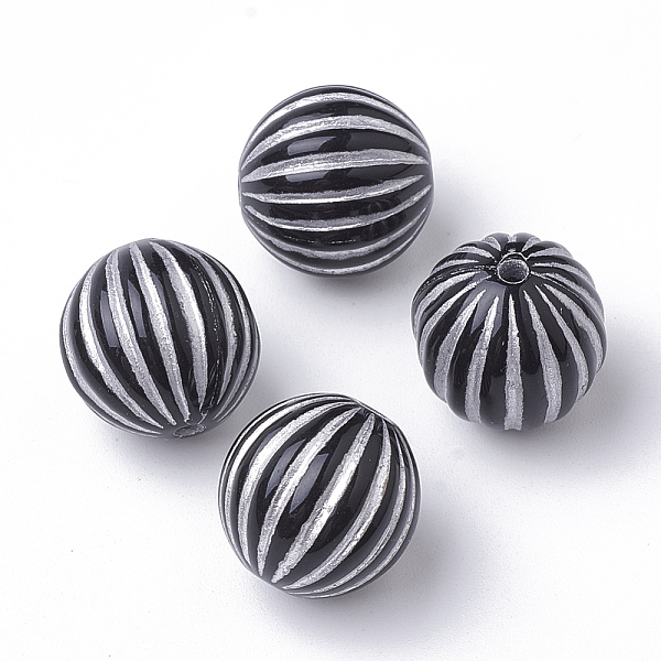 PandaHall Plating Acrylic Beads, Metal Enlaced, Corrugated, Round, Black, Silver Plated, 16mm, Hole: 2mm, about 200pcs/500g Acrylic Round...
PandaHall Plating Acrylic Beads, Metal Enlaced, Corrugated, Round, Black, Silver Plated, 16mm, Hole: 2mm, about 200pcs/500g Acrylic Round...