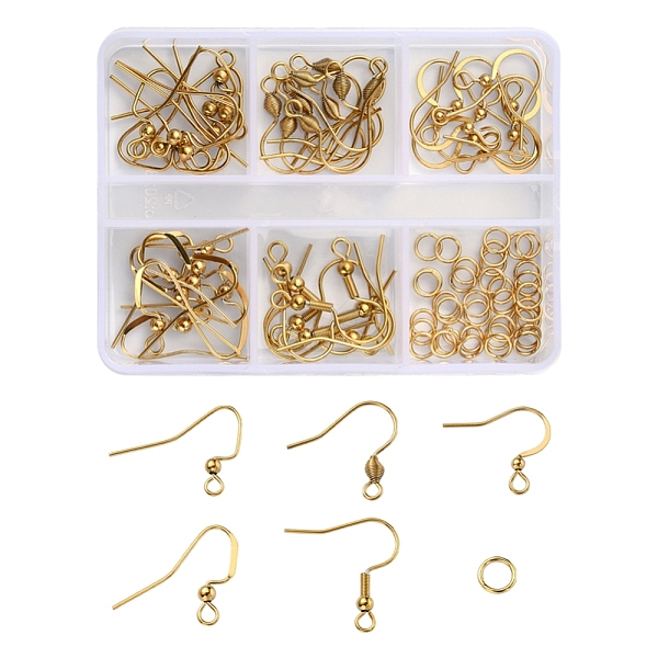 PandaHall 50Pcs 5 Style 304 Stainless Steel Earring Hooks, Ear Wire, with 50Pcs Jump Rings, Cadmium Free & Nickel Free & Lead Free, Golden...
PandaHall 50Pcs 5 Style 304 Stainless Steel Earring Hooks, Ear Wire, with 50Pcs Jump Rings, Cadmium Free & Nickel Free & Lead Free, Golden...