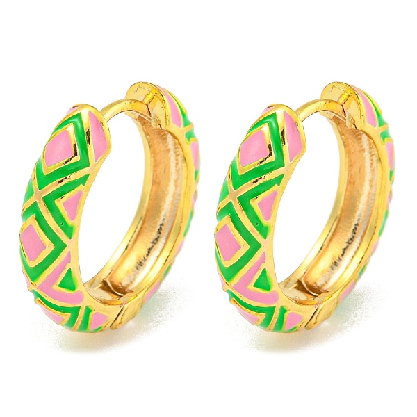 PandaHall Rack Plating Rhombus Pattern Brass Enamel Hoop Earrings, Cadmium Free & Lead Free, Long-Lasting Plated, Real 18K Gold Plated, Lime...
PandaHall Rack Plating Rhombus Pattern Brass Enamel Hoop Earrings, Cadmium Free & Lead Free, Long-Lasting Plated, Real 18K Gold Plated, Lime...