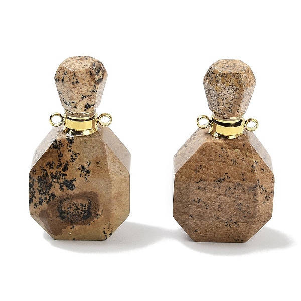 PandaHall Natural Picture Jasper Perfume Bottle Pendants, Faceted Bottle Charms with Golden Tone 304 Stainless Steel Findings, Cadmium Free...
PandaHall Natural Picture Jasper Perfume Bottle Pendants, Faceted Bottle Charms with Golden Tone 304 Stainless Steel Findings, Cadmium Free...