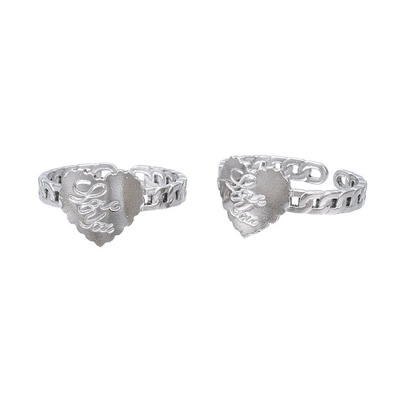 PandaHall 304 Stainless Steel Heart with Word Love You Open Cuff Ring for Women, Stainless Steel Color, US Size 6 1/2(16.9mm) 304 Stainless...
PandaHall 304 Stainless Steel Heart with Word Love You Open Cuff Ring for Women, Stainless Steel Color, US Size 6 1/2(16.9mm) 304 Stainless...