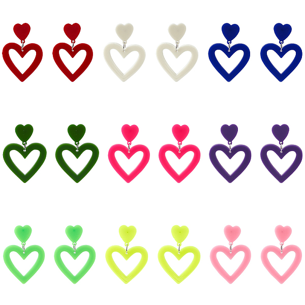 PandaHall ANATTASOUL 9 Pairs 9 Style Hollow Heart Acrylic Dangle Stud Earrings for Woman, Mixed Color, 51x36~37mm, 1 pair/style Acrylic..., Multicolor
PandaHall ANATTASOUL 9 Pairs 9 Style Hollow Heart Acrylic Dangle Stud Earrings for Woman, Mixed Color, 51x36~37mm, 1 pair/style Acrylic..., Multicolor