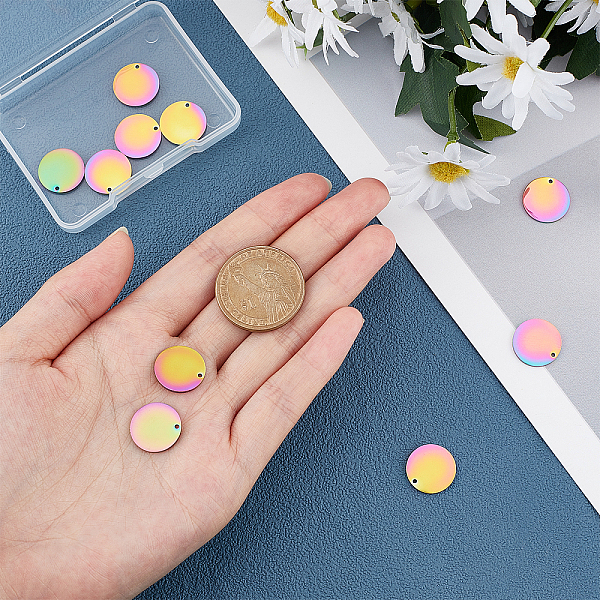 PandaHall UNICRAFTALE 20Pcs Vacuum Plating 304 Stainless Steel Charms, Polished, Stamping Blank Tag, Laser Cut, Flat Round, Rainbow Color...
PandaHall UNICRAFTALE 20Pcs Vacuum Plating 304 Stainless Steel Charms, Polished, Stamping Blank Tag, Laser Cut, Flat Round, Rainbow Color...