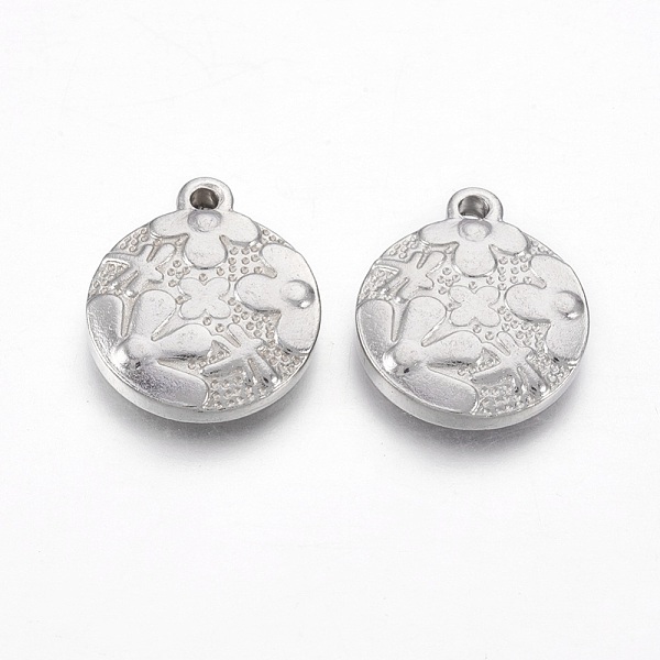 PandaHall 201 Stainless Steel Pendants, Flat Round with Flower, Stainless Steel Color, 18.5x16x2.5mm, Hole: 1.4mm 201 Stainless Steel Flat...
PandaHall 201 Stainless Steel Pendants, Flat Round with Flower, Stainless Steel Color, 18.5x16x2.5mm, Hole: 1.4mm 201 Stainless Steel Flat...