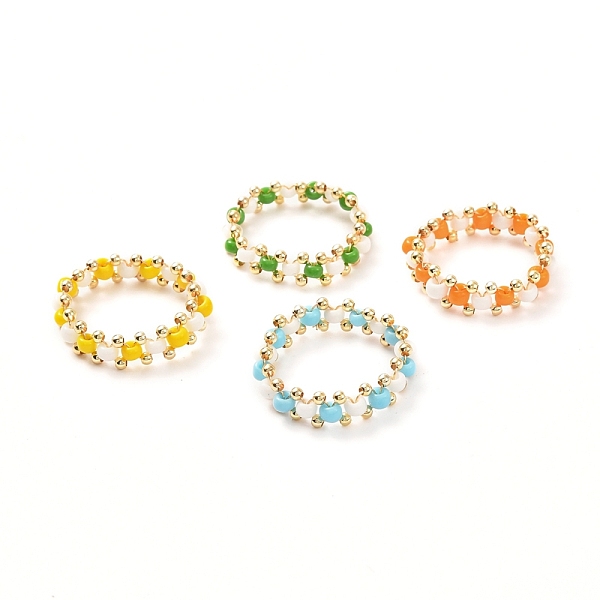 PandaHall Glass Seed Beads Rings for Teen Girl Women, Brass Beads Rings, Mixed Color, US Size 7 1/4(17.5mm), 4pcs/set Glass Multicolor
PandaHall Glass Seed Beads Rings for Teen Girl Women, Brass Beads Rings, Mixed Color, US Size 7 1/4(17.5mm), 4pcs/set Glass Multicolor