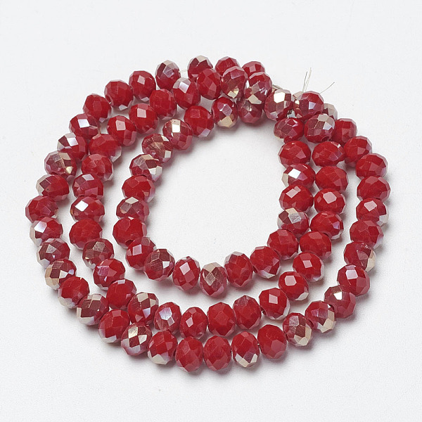 PandaHall Electroplate Opaque Solid Color Glass Beads Strands, Half Plated, Rainbow Plated, Faceted, Rondelle, FireBrick, 3x2mm, Hole: 0.8mm..., Red
PandaHall Electroplate Opaque Solid Color Glass Beads Strands, Half Plated, Rainbow Plated, Faceted, Rondelle, FireBrick, 3x2mm, Hole: 0.8mm..., Red