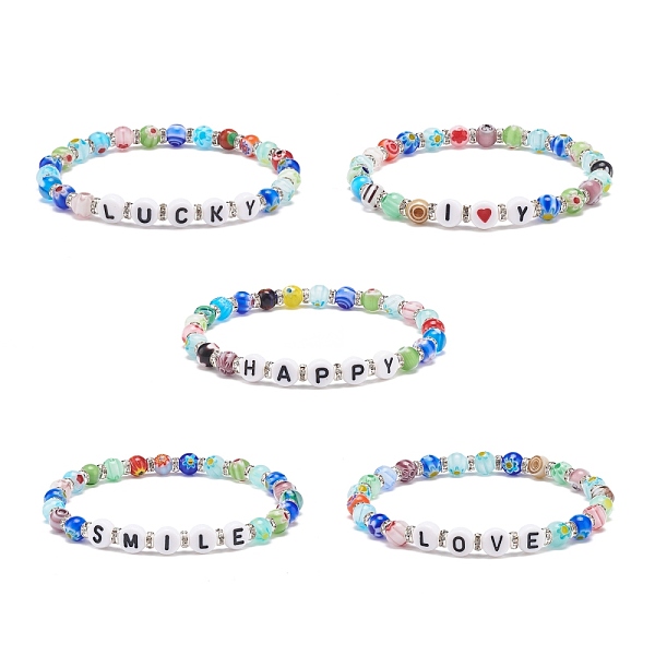 PandaHall Word Bracelet, Colorful Millefiori Glass & Acrylic Beaded Stretch Bracelet for Women, Mixed Patterns, Inner Diameter: 2-1/8 inch...
PandaHall Word Bracelet, Colorful Millefiori Glass & Acrylic Beaded Stretch Bracelet for Women, Mixed Patterns, Inner Diameter: 2-1/8 inch...