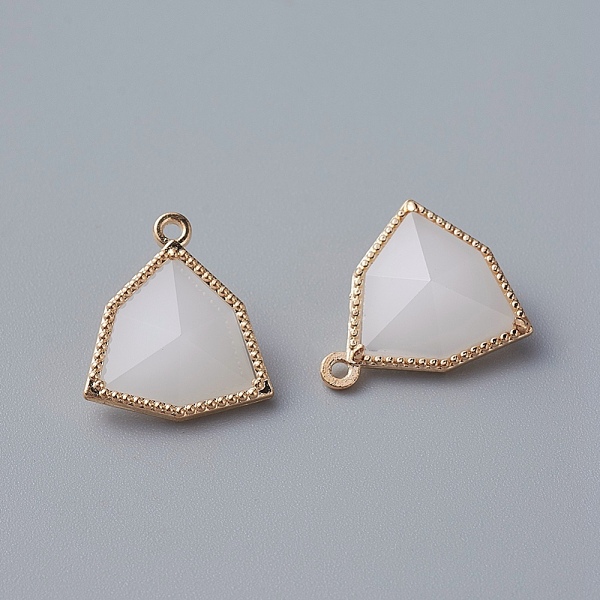 PandaHall Glass Pendants, with Eco-Friendly Alloy Open Back Berzel Findings, Faceted, Triangle, Light Gold, White, 17x14.5x7mm, Hole: 1.2mm...
PandaHall Glass Pendants, with Eco-Friendly Alloy Open Back Berzel Findings, Faceted, Triangle, Light Gold, White, 17x14.5x7mm, Hole: 1.2mm...