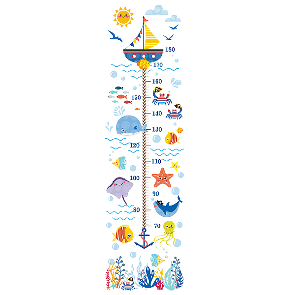 PandaHall Marine Theme, PVC Height Growth Chart Wall Sticker, for Kids Measuring Ruler Height, Colorful, 29x90cm, 3 sheets/set Plastic...
PandaHall Marine Theme, PVC Height Growth Chart Wall Sticker, for Kids Measuring Ruler Height, Colorful, 29x90cm, 3 sheets/set Plastic...