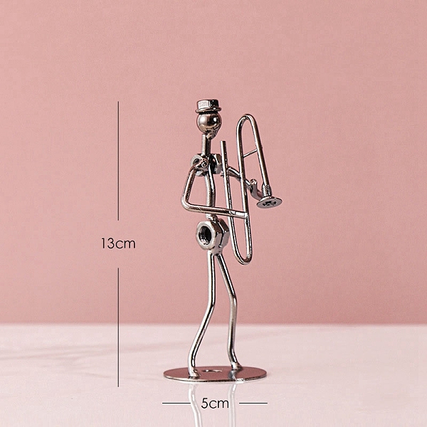 PandaHall Iron Musician Trombone Player Figurines Statue for Home Office Desktop Decoration, Platinum, 130x50mm Iron Musical Instruments
PandaHall Iron Musician Trombone Player Figurines Statue for Home Office Desktop Decoration, Platinum, 130x50mm Iron Musical Instruments