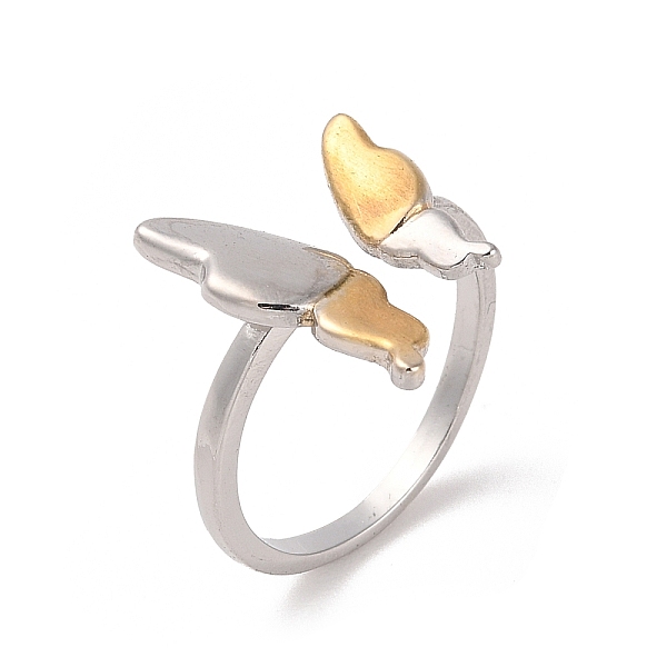 PandaHall Two Tone Brass Butterfly Open Cuff Ring, Platinum & Golden, Inner Diameter: 17mm Brass Butterfly
PandaHall Two Tone Brass Butterfly Open Cuff Ring, Platinum & Golden, Inner Diameter: 17mm Brass Butterfly