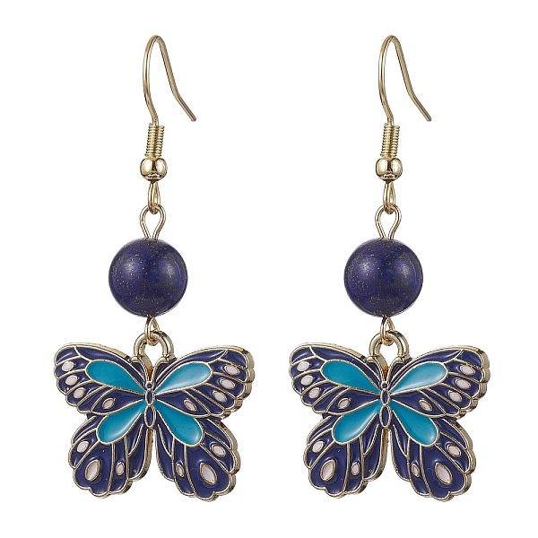 PandaHall Alloy Enamel Butterfly Dangle Earrings, with Natural Lapis Lazuli Beads, 48x22mm Lapis Lazuli Butterfly
PandaHall Alloy Enamel Butterfly Dangle Earrings, with Natural Lapis Lazuli Beads, 48x22mm Lapis Lazuli Butterfly