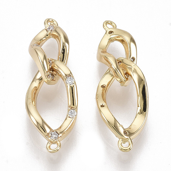 PandaHall Brass Micro Pave Clear Cubic Zirconia Links connectors, Nickel Free, Figaro Chain Shape, Real 18K Gold Plated, 21x7x4mm, Hole...
PandaHall Brass Micro Pave Clear Cubic Zirconia Links connectors, Nickel Free, Figaro Chain Shape, Real 18K Gold Plated, 21x7x4mm, Hole...