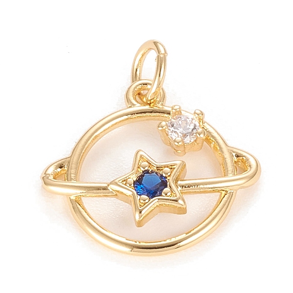 PandaHall Brass Micro Pave Cubic Zirconia Pendants, Clear & Blue, Planet, Golden, 15.5x16.7x3mm, Hole: 3.5mm, Jump Ring: 5x0.8mm Brass+Cubic...
PandaHall Brass Micro Pave Cubic Zirconia Pendants, Clear & Blue, Planet, Golden, 15.5x16.7x3mm, Hole: 3.5mm, Jump Ring: 5x0.8mm Brass+Cubic...