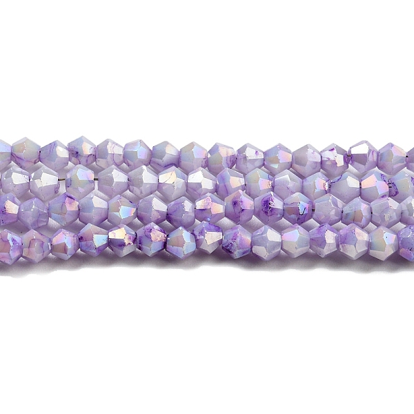 PandaHall Opaque Baking Painted Glass Beads Strands, AB Color, Faceted, Bicone, Lilac, 3x2.5~2.8mm, Hole: 0.7mm, about 157~160pcs/strand..., Purple
PandaHall Opaque Baking Painted Glass Beads Strands, AB Color, Faceted, Bicone, Lilac, 3x2.5~2.8mm, Hole: 0.7mm, about 157~160pcs/strand..., Purple