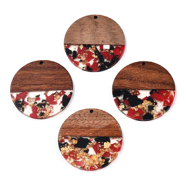 PandaHall Transparent Resin & Walnut Wood Pendants, with Gold Foil, Flat Round Charms, FireBrick, 38.5x3mm, Hole: 2mm Resin+Wood Flat Round..., Red
PandaHall Transparent Resin & Walnut Wood Pendants, with Gold Foil, Flat Round Charms, FireBrick, 38.5x3mm, Hole: 2mm Resin+Wood Flat Round..., Red