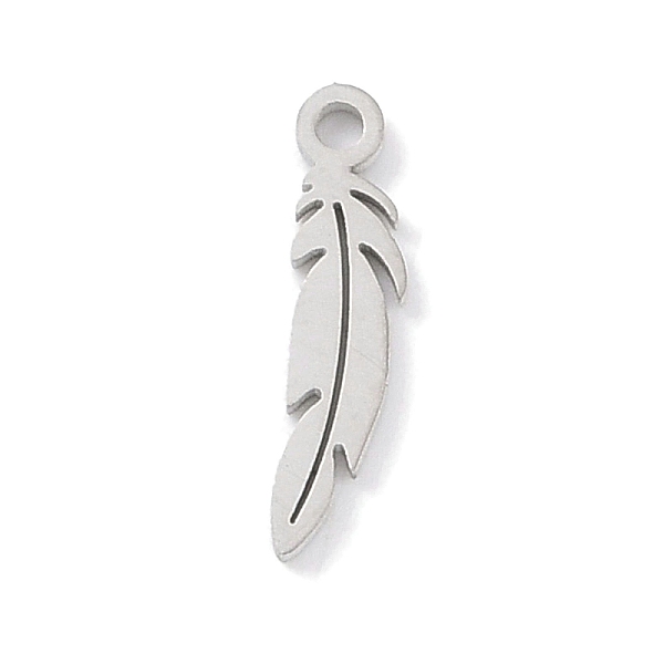 PandaHall 304 Stainless Steel Charms, Laser Cut, Stainless Steel Color, Feather, 12.5x3x1mm, Hole: 1mm 304 Stainless Steel Feather
PandaHall 304 Stainless Steel Charms, Laser Cut, Stainless Steel Color, Feather, 12.5x3x1mm, Hole: 1mm 304 Stainless Steel Feather