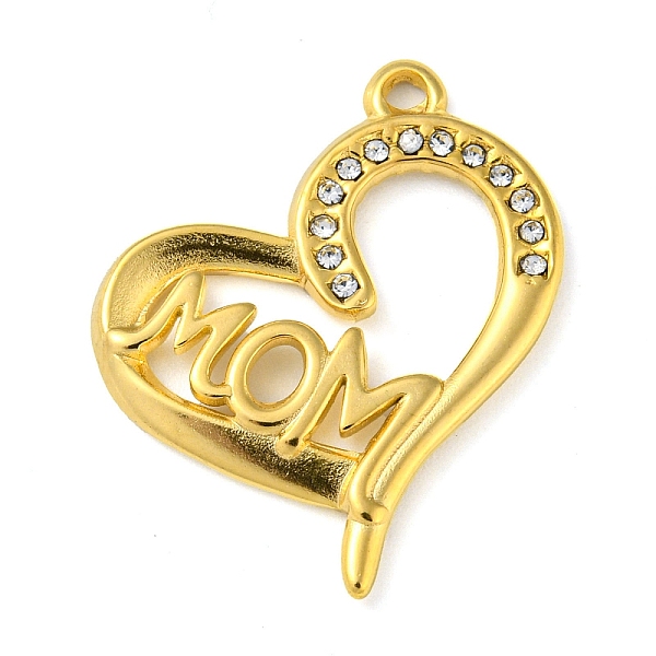 PandaHall Ion Plating(IP) Real 18K Gold Plated 304 Stainless Steel Rhinestone Pendants, Heart with Word Mom Charms, for Mother's Day..., Clear
PandaHall Ion Plating(IP) Real 18K Gold Plated 304 Stainless Steel Rhinestone Pendants, Heart with Word Mom Charms, for Mother's Day..., Clear