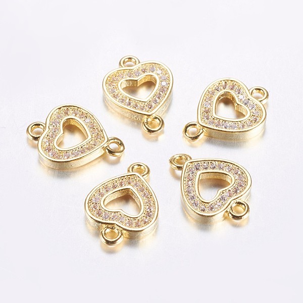 PandaHall Long-Lasting Plated Brass Micro Pave Cubic Zirconia Links, Clear, Hollow Heart, Real 18K Gold Plated, 14.5x10.5x2mm, Hole: 1.5mm...
PandaHall Long-Lasting Plated Brass Micro Pave Cubic Zirconia Links, Clear, Hollow Heart, Real 18K Gold Plated, 14.5x10.5x2mm, Hole: 1.5mm...