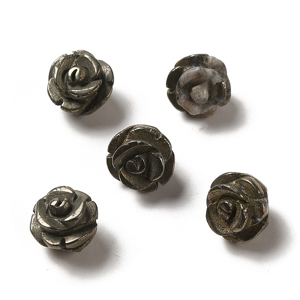 PandaHall Natural Pyrite Carved Flower Beads, Rose, 8.5~10x10x10.5mm, Hole: 1mm Pyrite Flower
PandaHall Natural Pyrite Carved Flower Beads, Rose, 8.5~10x10x10.5mm, Hole: 1mm Pyrite Flower