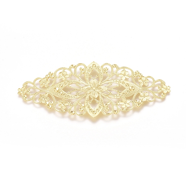 PandaHall Brass Filigree Joiners, For DIY Bookmark Making, Flower, Raw(Unplated), 82x35x0.8mm Brass Flower
PandaHall Brass Filigree Joiners, For DIY Bookmark Making, Flower, Raw(Unplated), 82x35x0.8mm Brass Flower