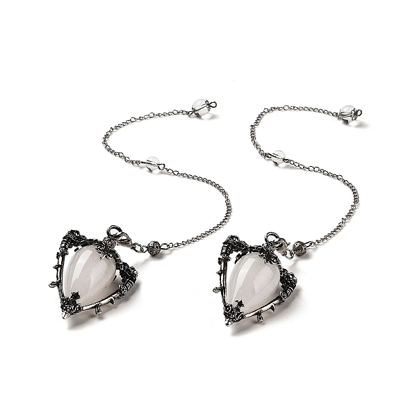 PandaHall Natural Quartz Crystal Triangle Dowsing Pendulum Pendants, with Quartz Crystal Round Beads, Rack Plating Alloy Findings & Chains...
PandaHall Natural Quartz Crystal Triangle Dowsing Pendulum Pendants, with Quartz Crystal Round Beads, Rack Plating Alloy Findings & Chains...