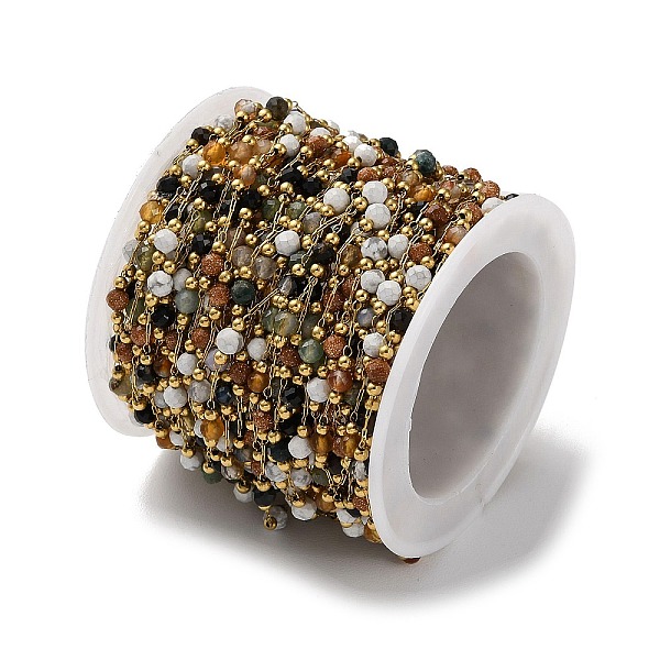 PandaHall Ion Plating(IP) Real 18K Gold Plated 316 Stainless Steel Paperclip Chains, with Faceted Round Natural Mixed Gemstone Beaded, with...
PandaHall Ion Plating(IP) Real 18K Gold Plated 316 Stainless Steel Paperclip Chains, with Faceted Round Natural Mixed Gemstone Beaded, with...