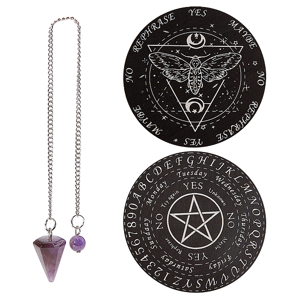 PandaHall GORGECRAFT 2PCS Butterfly Pendulum Board Pentagram Pendulum Boards Wooden Divination Altar Witchcraft Wooden Kit Metaphysical..., Black
PandaHall GORGECRAFT 2PCS Butterfly Pendulum Board Pentagram Pendulum Boards Wooden Divination Altar Witchcraft Wooden Kit Metaphysical..., Black