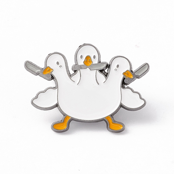 PandaHall Duck with Knife Enamel Pin, Cartoon Alloy Badge for Backpack Clothes, Gunmetal, White, 21.5x31x2mm, Pin: 1mm Alloy+Enamel White
PandaHall Duck with Knife Enamel Pin, Cartoon Alloy Badge for Backpack Clothes, Gunmetal, White, 21.5x31x2mm, Pin: 1mm Alloy+Enamel White