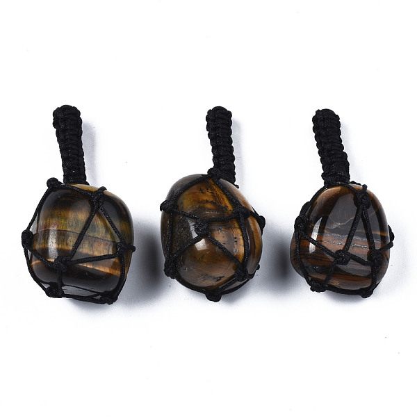 PandaHall Natural Tiger Eye Pendants, with Woven TaiWan Nylon Thread, Nuggets, 40~60x20~27x12~24mm, Hole: 10~16mm Tiger Eye Nuggets
PandaHall Natural Tiger Eye Pendants, with Woven TaiWan Nylon Thread, Nuggets, 40~60x20~27x12~24mm, Hole: 10~16mm Tiger Eye Nuggets