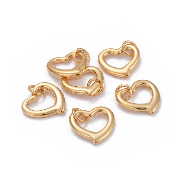 PandaHall 304 Stainless Steel Open Heart Charms, with Jump Ring, Golden, 14x14x2mm, Hole: 4mm 304 Stainless Steel Heart
PandaHall 304 Stainless Steel Open Heart Charms, with Jump Ring, Golden, 14x14x2mm, Hole: 4mm 304 Stainless Steel Heart