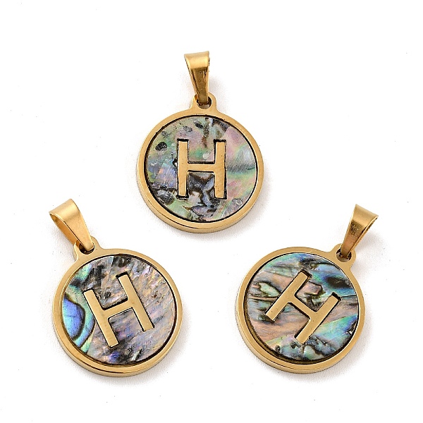 PandaHall Vacuum Plating 304 Stainless Steel with Paua Shell Pendants, Golden, Flat Round with Letter Charm, Letter.H, 18x16x1.5mm, Hole...
PandaHall Vacuum Plating 304 Stainless Steel with Paua Shell Pendants, Golden, Flat Round with Letter Charm, Letter.H, 18x16x1.5mm, Hole...