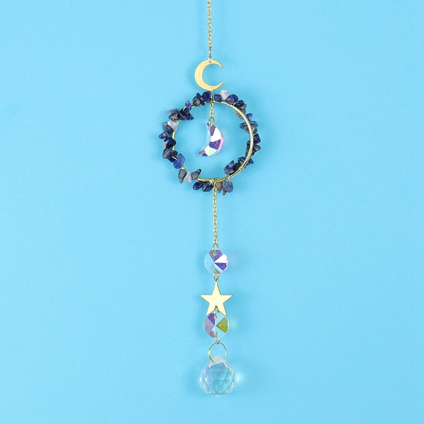 PandaHall Glass & Brass Pendant Decorations, Suncatchers, Rainbow Makers, with Chips Sodalite, for Home Decoration, 400mm Sodalite Flat...
PandaHall Glass & Brass Pendant Decorations, Suncatchers, Rainbow Makers, with Chips Sodalite, for Home Decoration, 400mm Sodalite Flat...